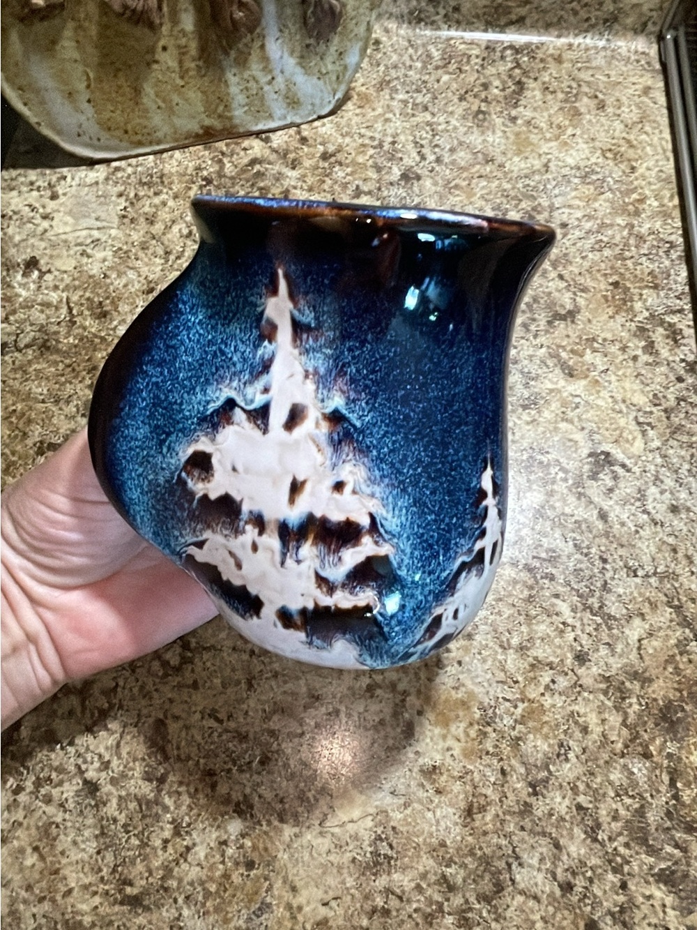 Handcrafted Blue Glazed Ceramic Coffee Mug by TAG